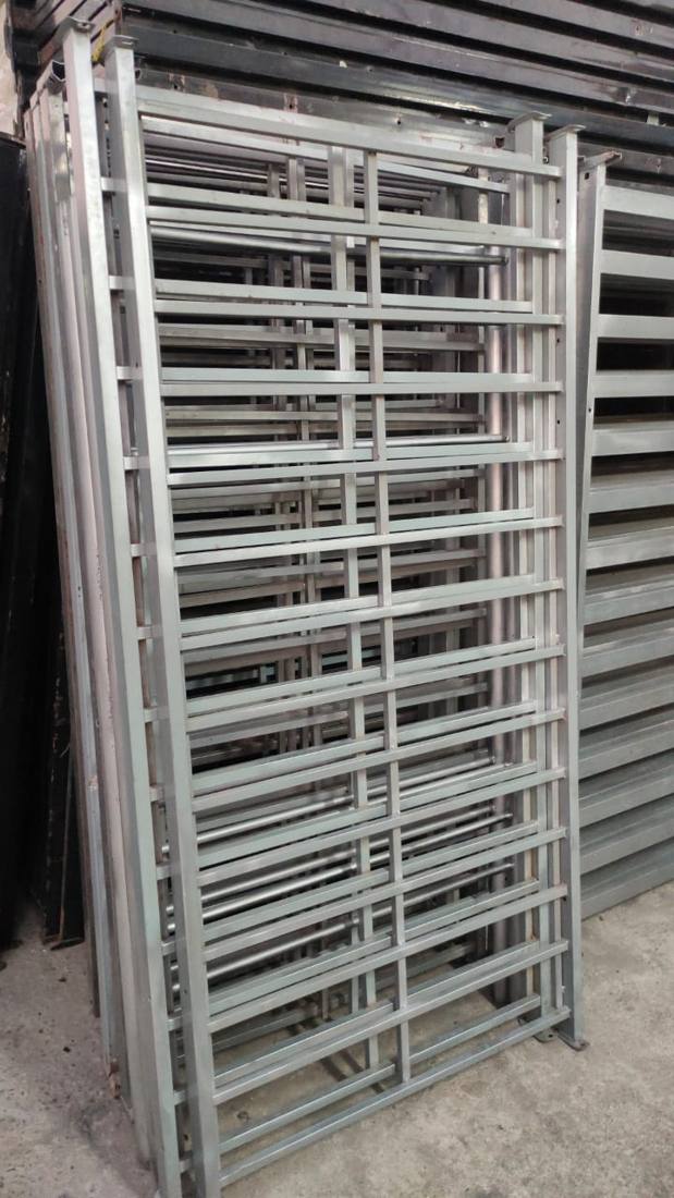 Metal bunk bed frames taken apart